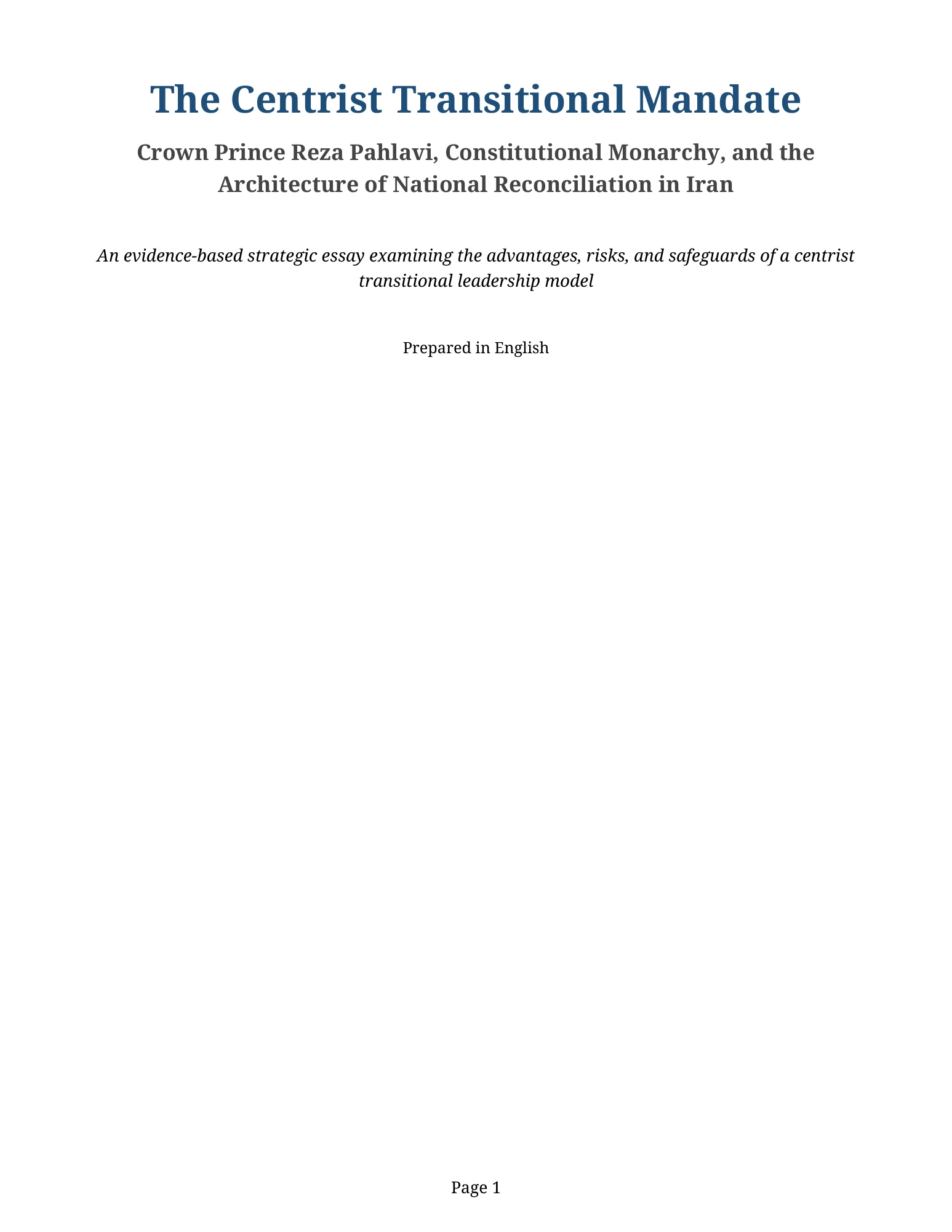 The Centrist Transitional Mandate — صفحهٔ ۱ از ۸